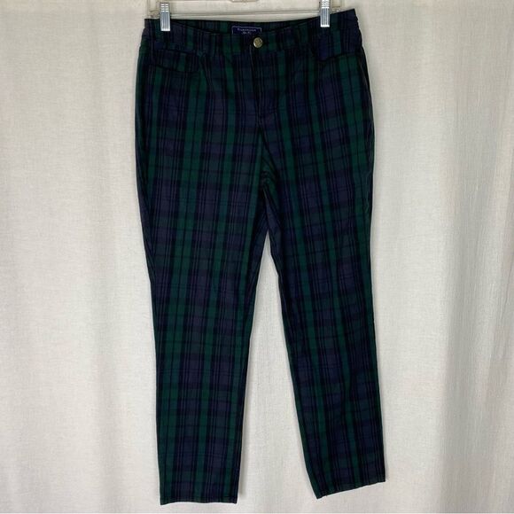 Charter Club Pants Women’s 6 Blue Green Plaid Bristol Skinny Ankle Stretch - Picture 2 of 8